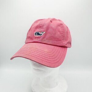 Vineyard Vines Strapback Hat Adult Baseball Cap Red Embroidered Whale Logo OSFA